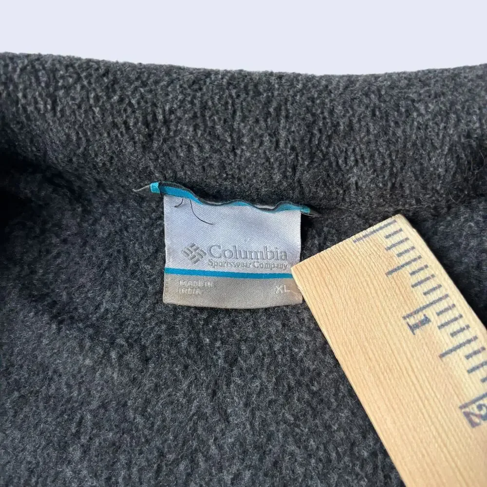 Columbia XL Outdoor Fleece Jacket Charcoal Gray Full Zip Classic